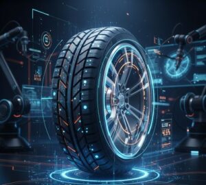 Neumatico de Caucho con toques tecnológicos.