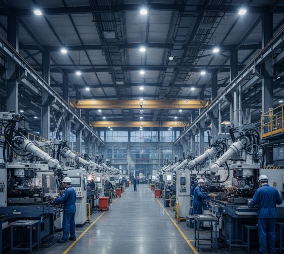 fabrica con trabajadores